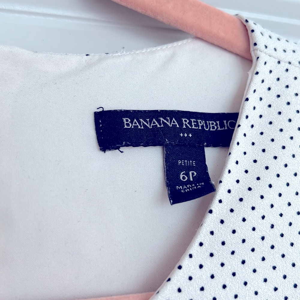 Workwear - Cream polka dot high low dress; sleeveless - Picture 2 of 3